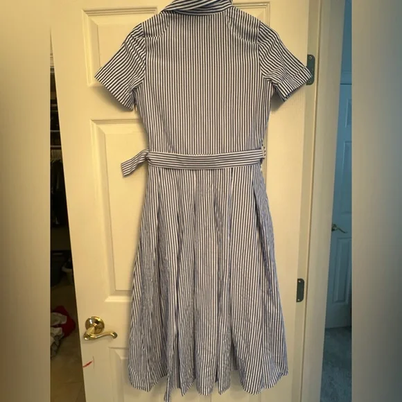 English Factory Striped Belted Midi Dress Size XS - Picture 6 of 9